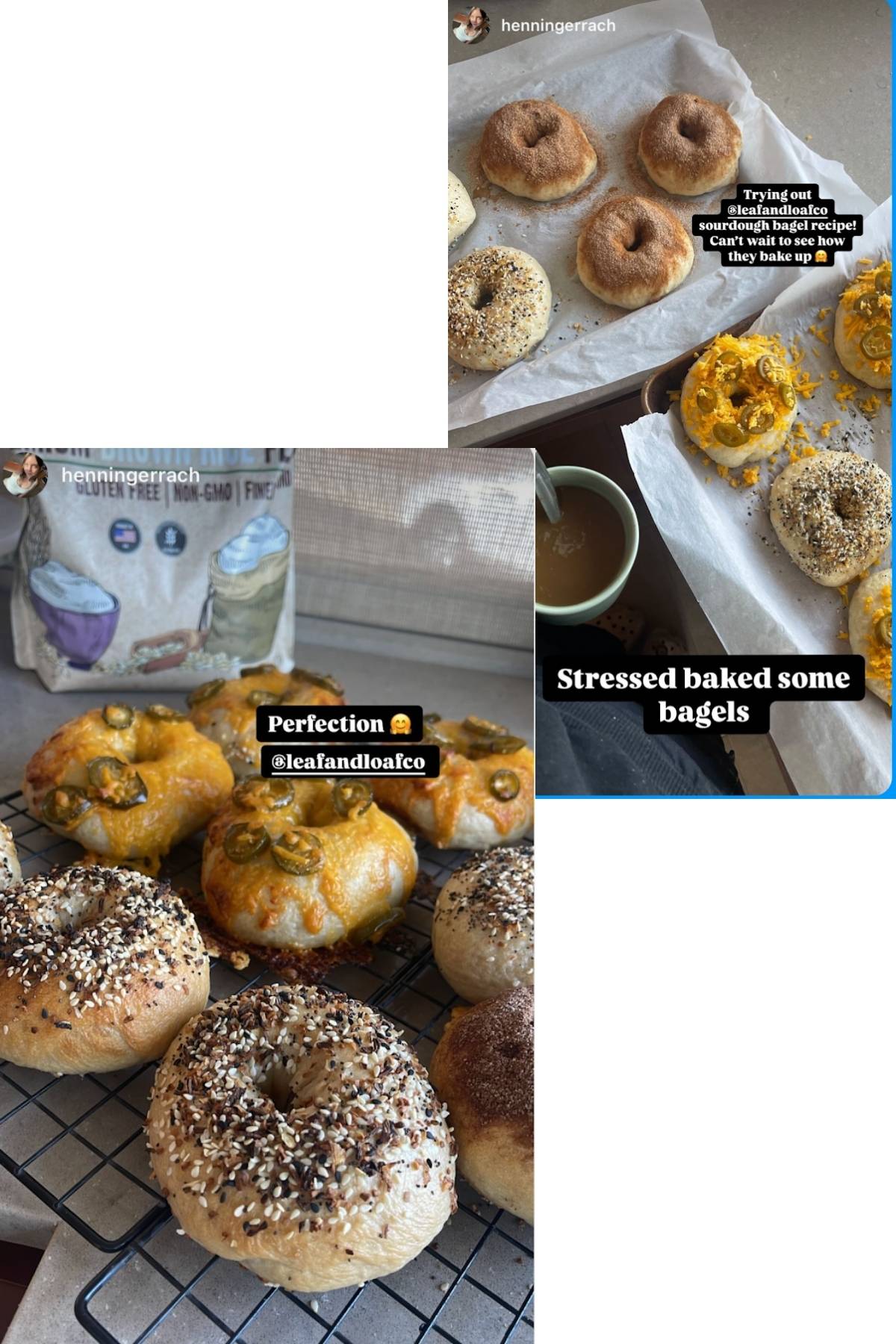 positive reviews from followers who have tried Leaf and Loaf Bagel Recipe