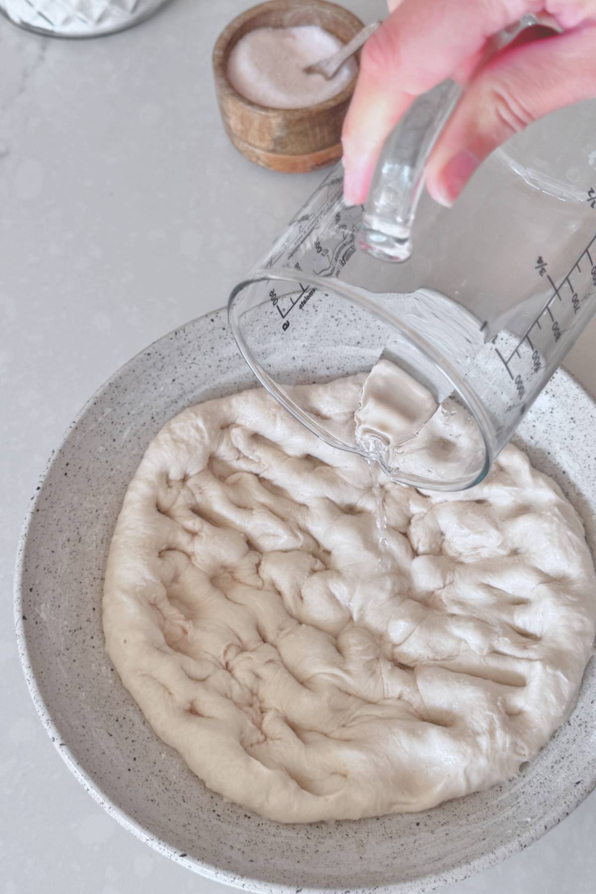 Adding the remaining water