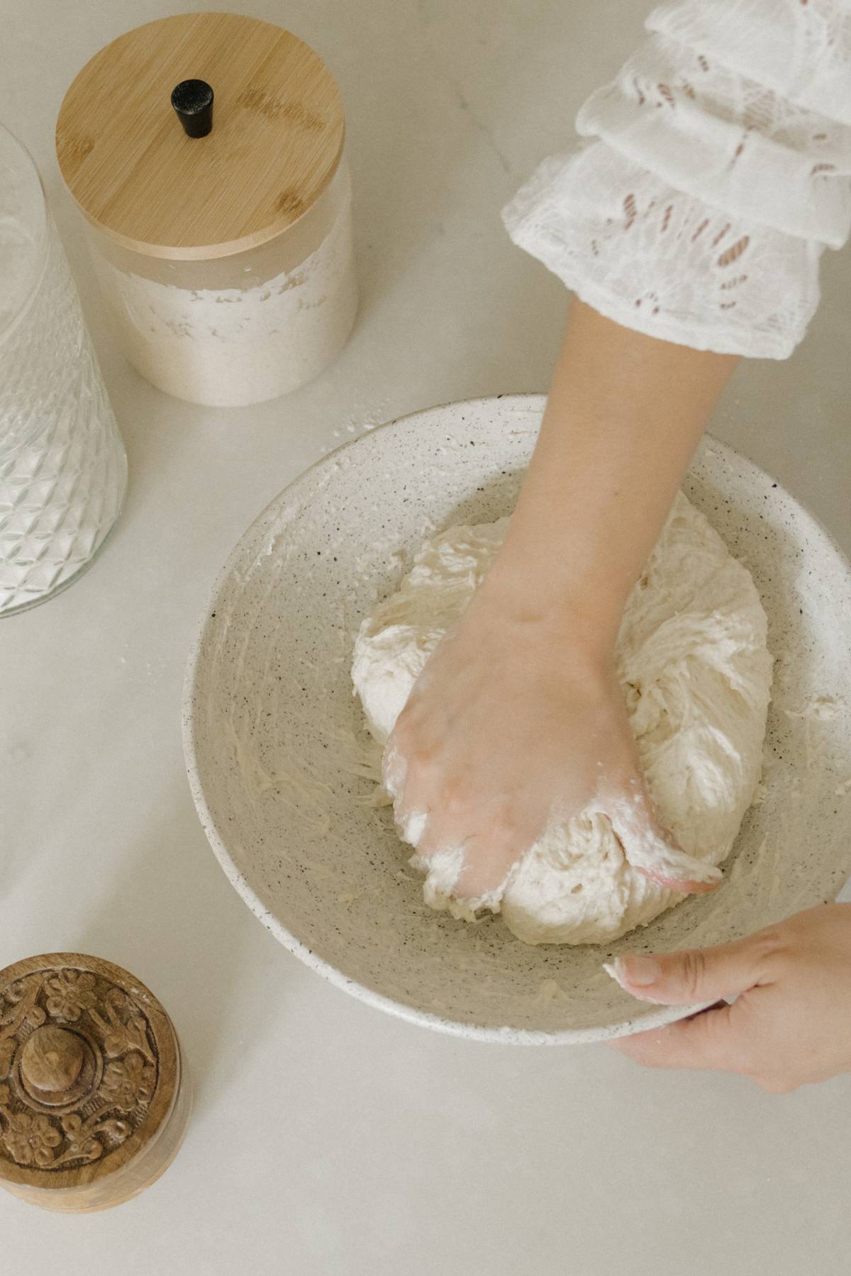 Mixing the dough using your hand