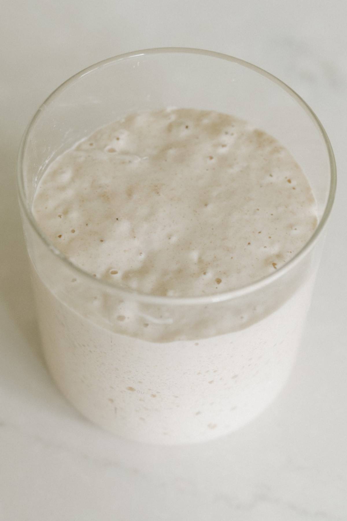 sourdough starter in a glass jar