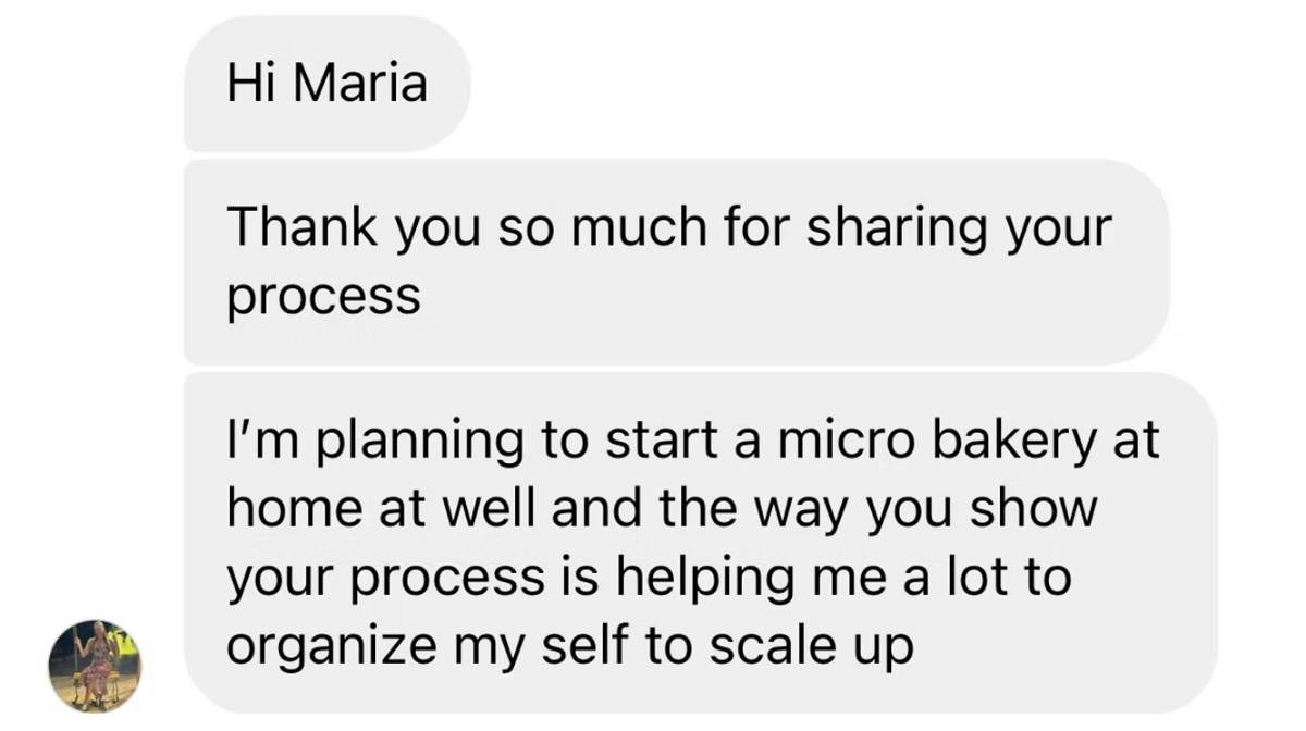 bakers thanking Maria for her methods