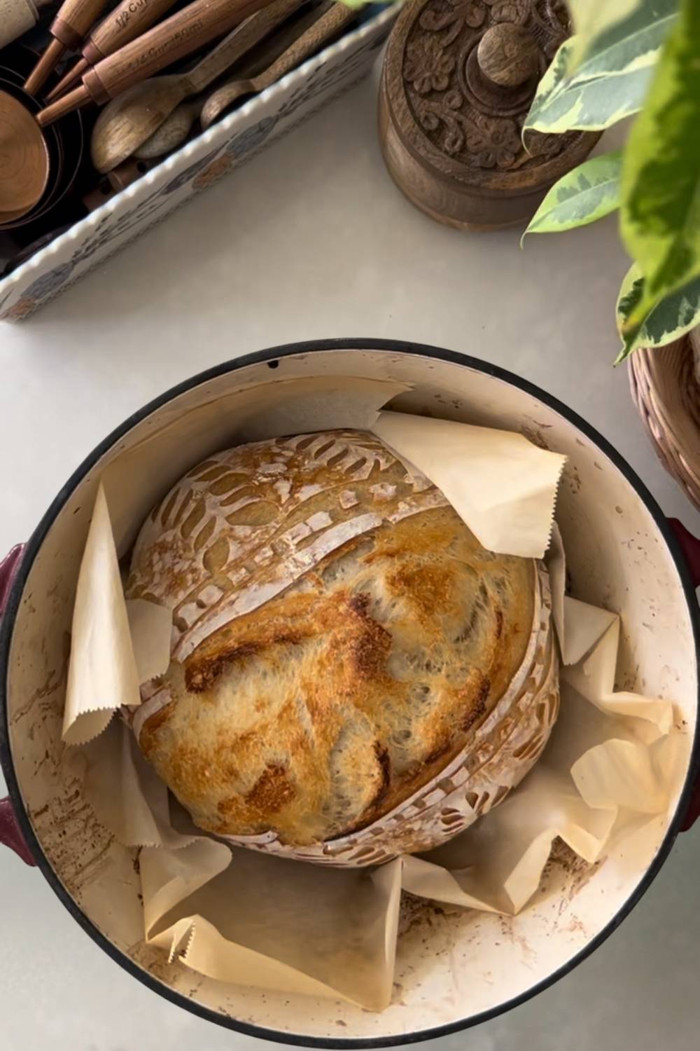 loaf of bread in a Dutch Oven
