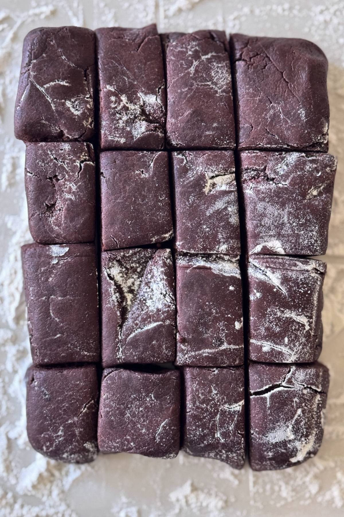 chocolate molded cookie dough divided