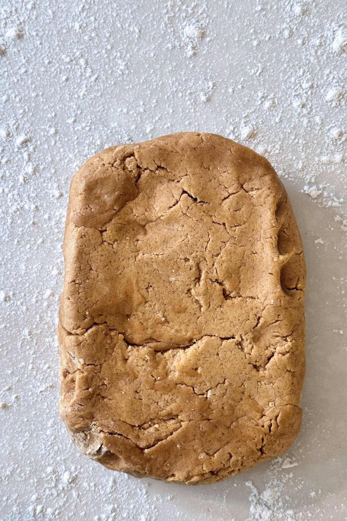 Gingerbread molded cookies dough ready to be portioned