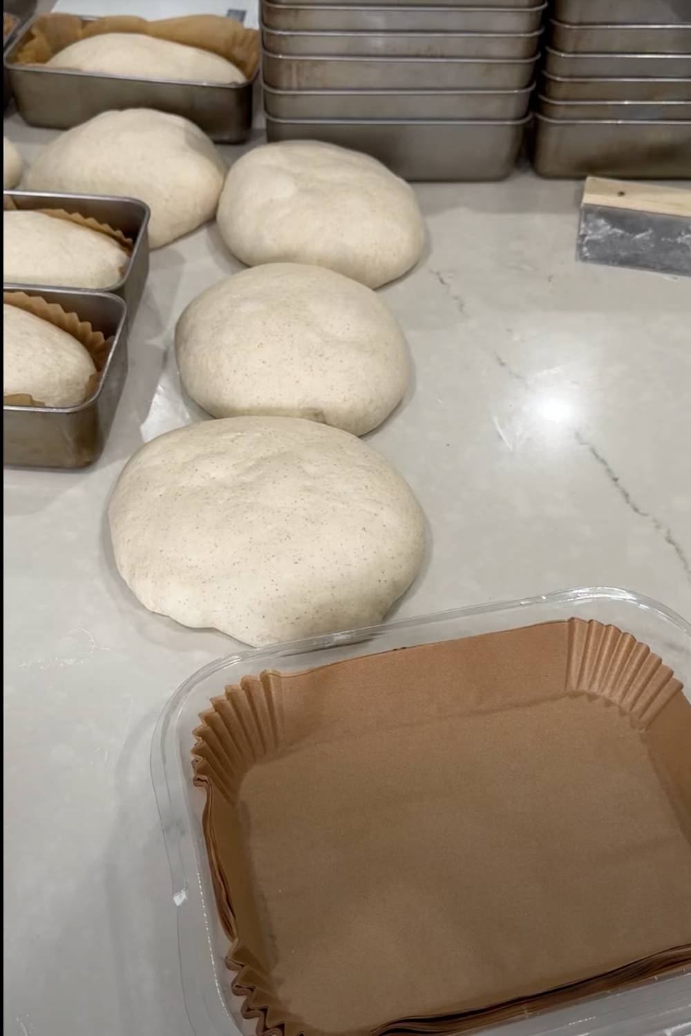 parchment paper liners used for the two pan method