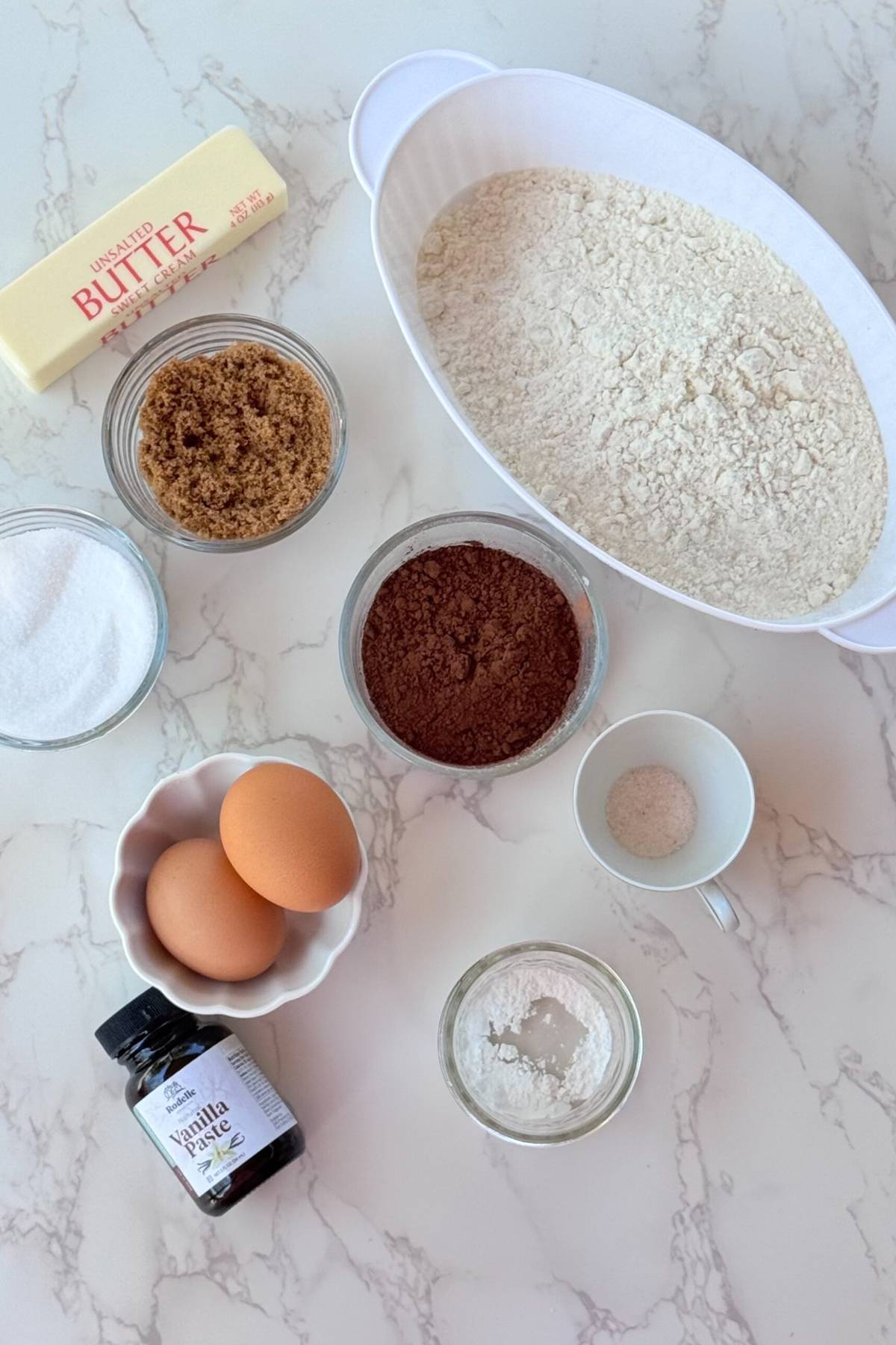 ingredients for Chocolate Molded Cookies 