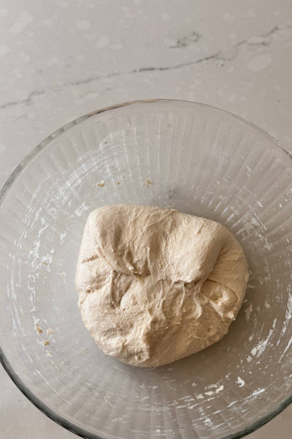 folding pizza dough once