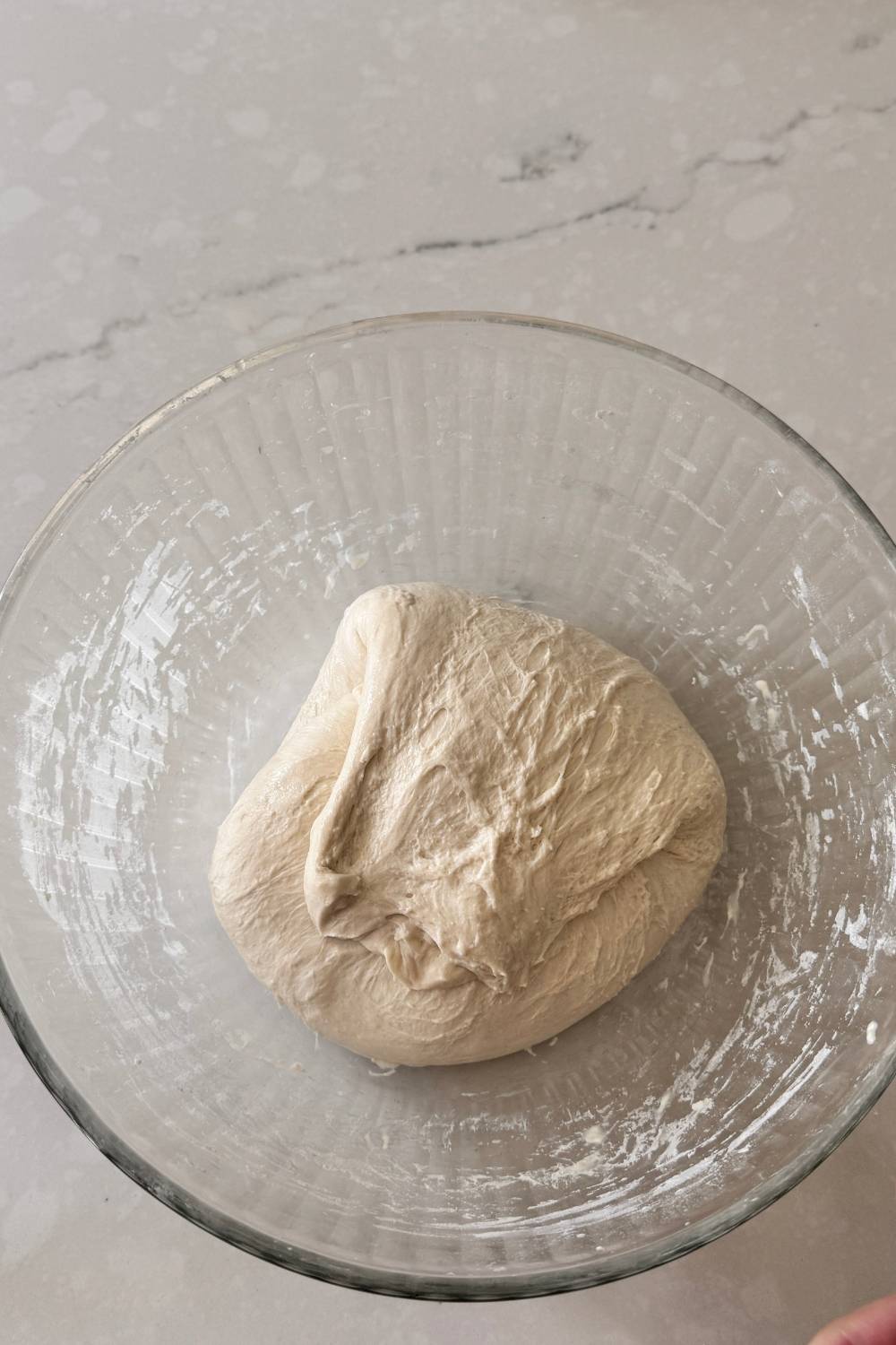 folding pizza dough again