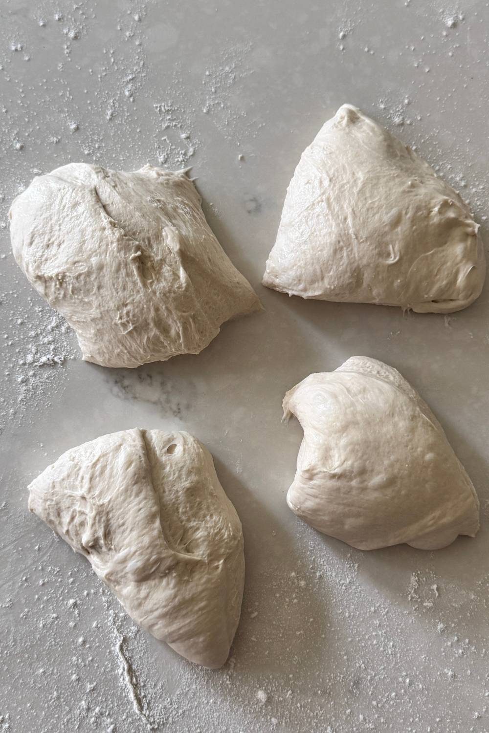 sourdough pizza dough divided