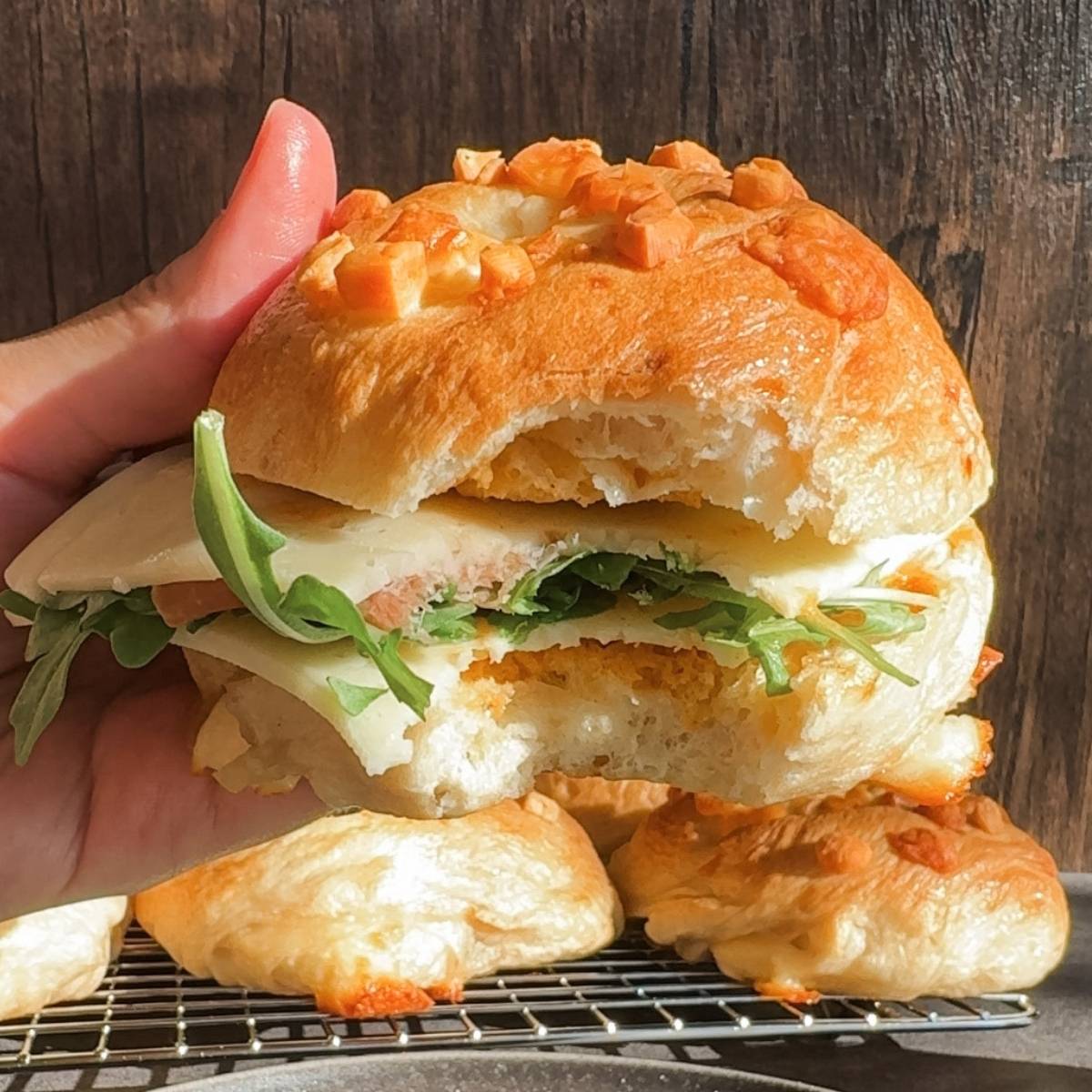 asiago bagel sandwich