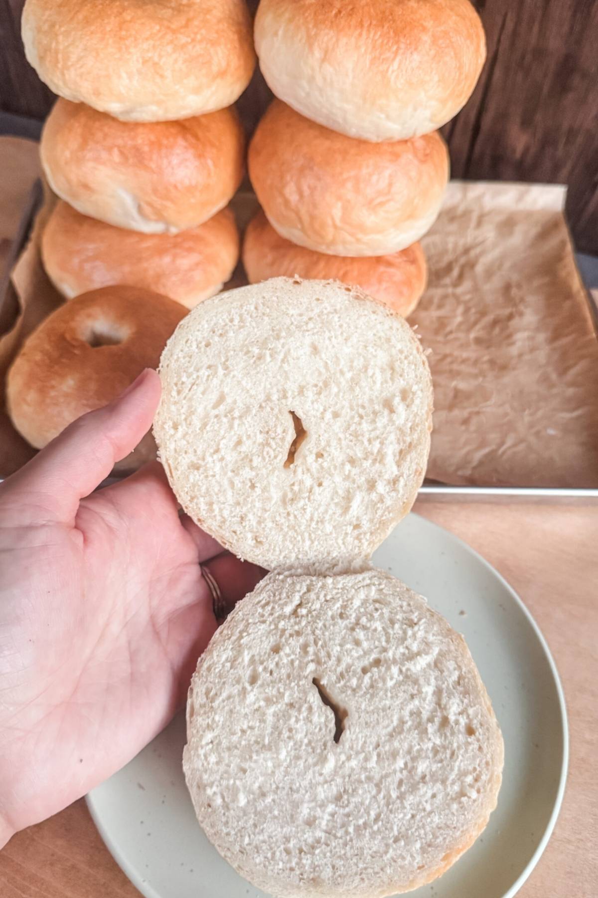 plain bagels inside