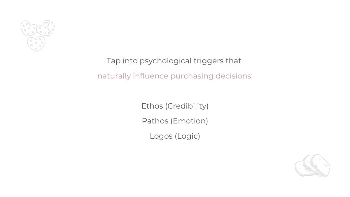 3 big triggers that naturally influence purchasing decisions: credibility, emotion and logic