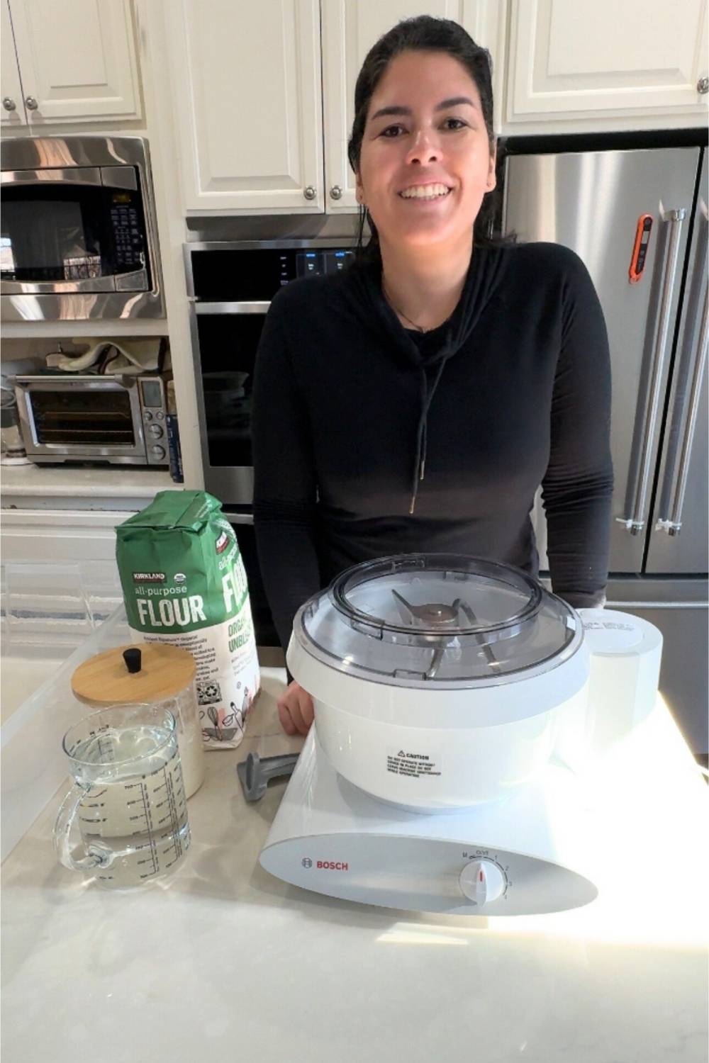 maria baradell showing the bosch mixer