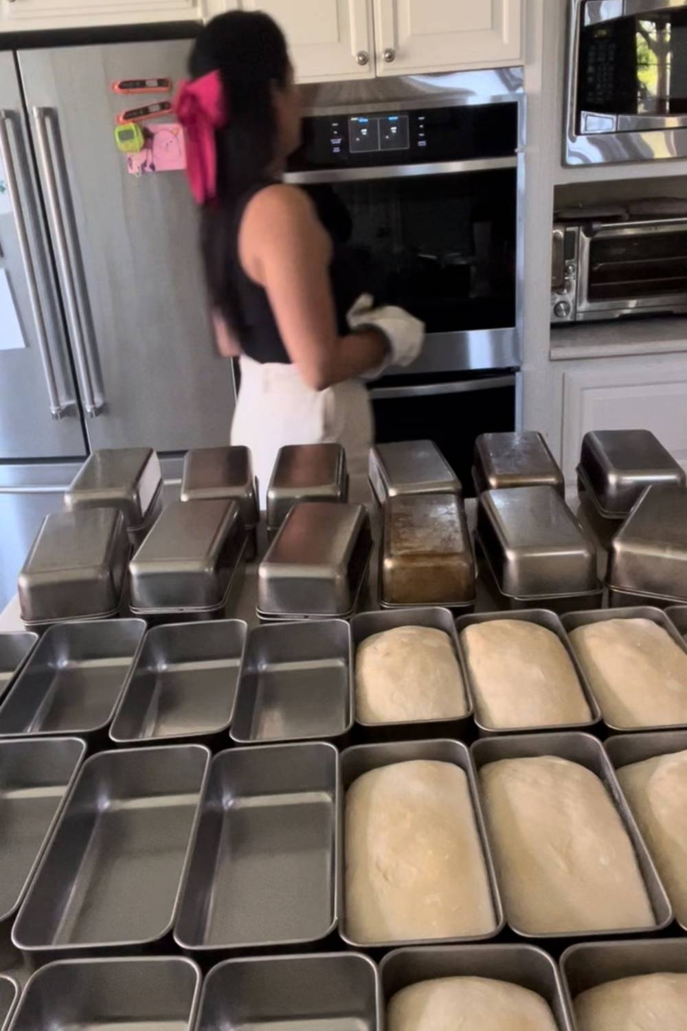 Maria Baradell baking in bulk using her home ovens