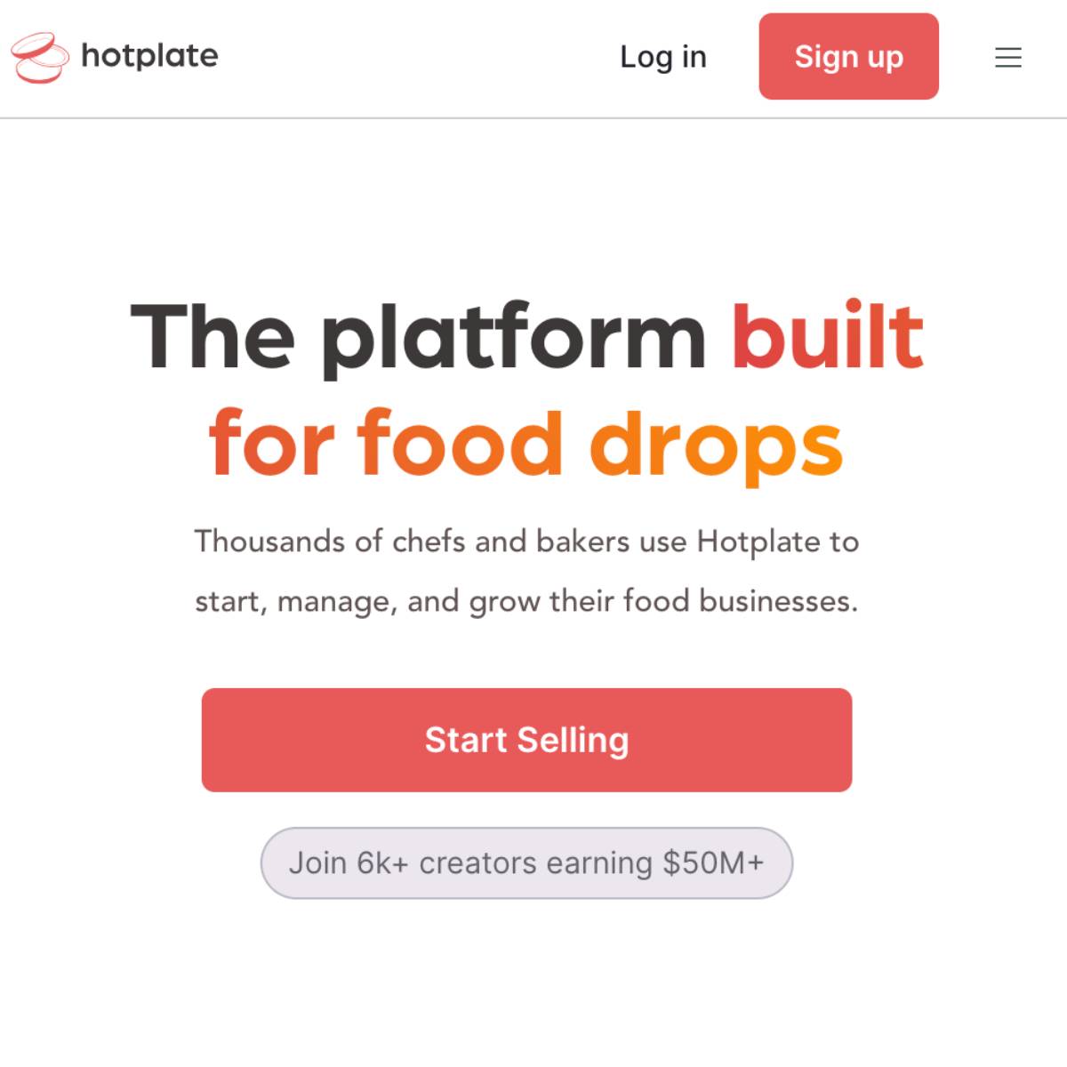 hotplate is the platform I use to take orders and payments