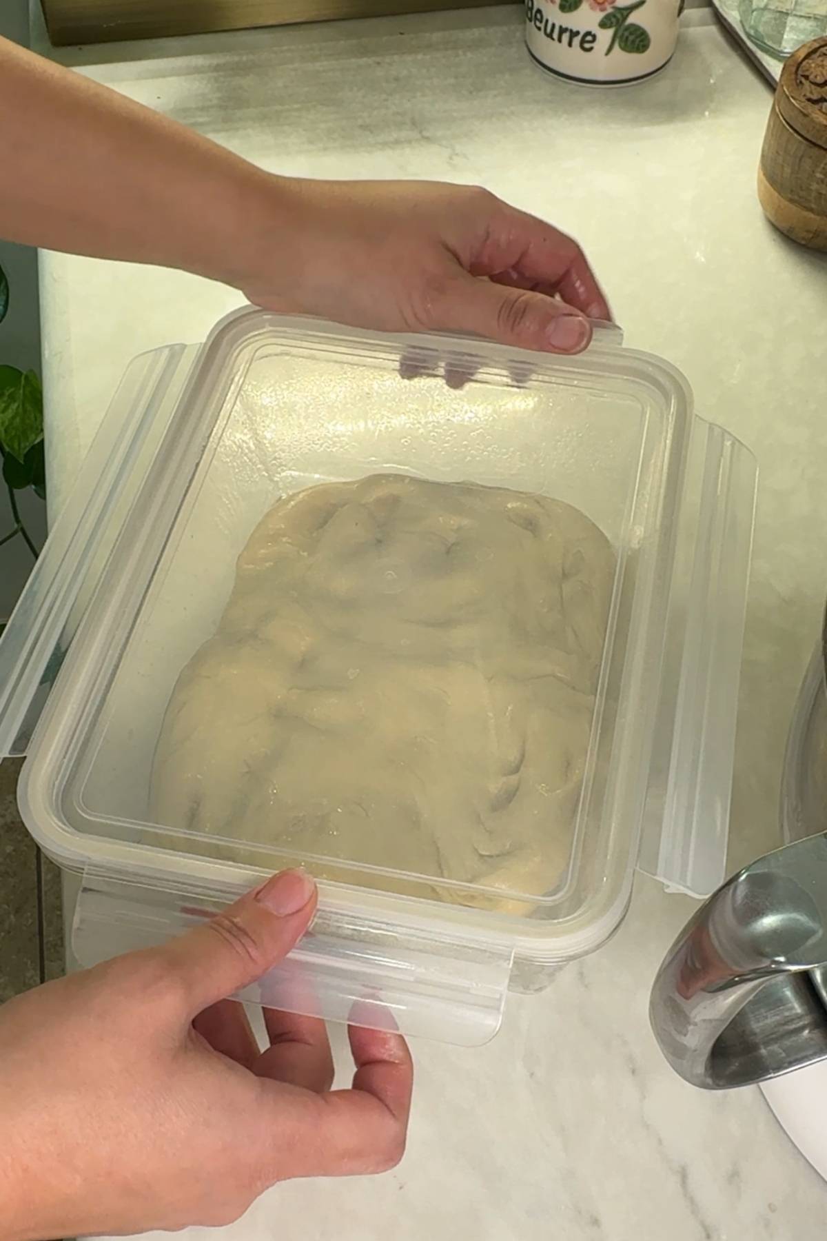 first rise for Yeast Pan de Jamon