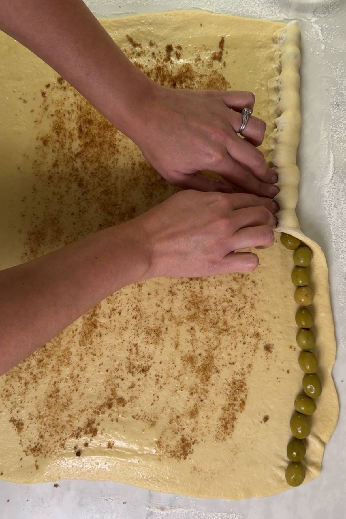 olive row for the Yeast Pan de Jamon