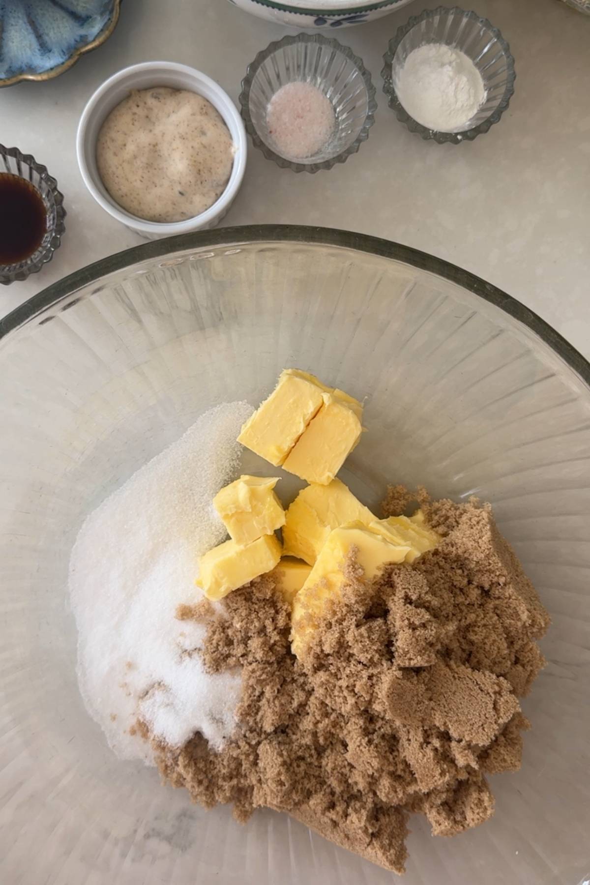 creaming the sugars and butter