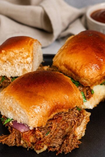Pulled Pork Sandwiches on Sourdough Hawaiian Rolls by Leaf and Loaf